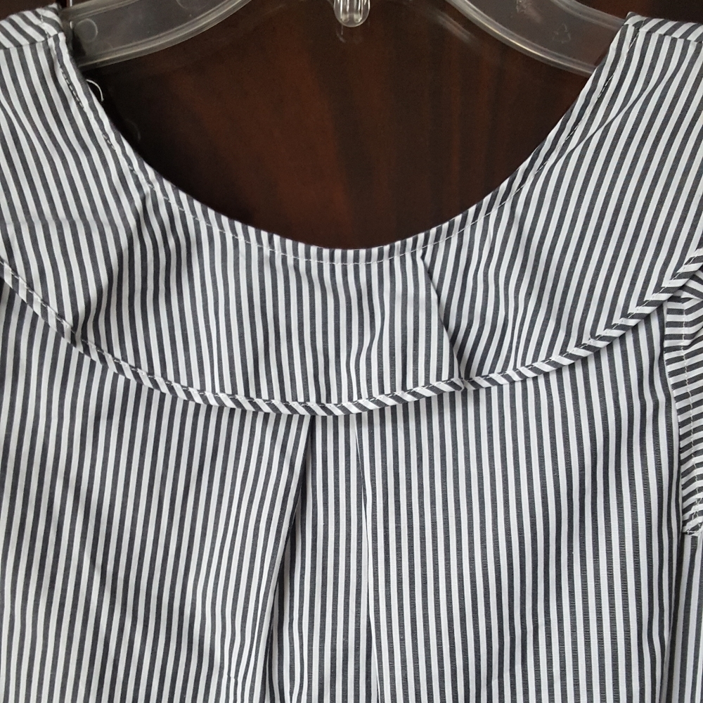 J. Crew Sleevless Striped Ruffle Top - Picture 3 of 10